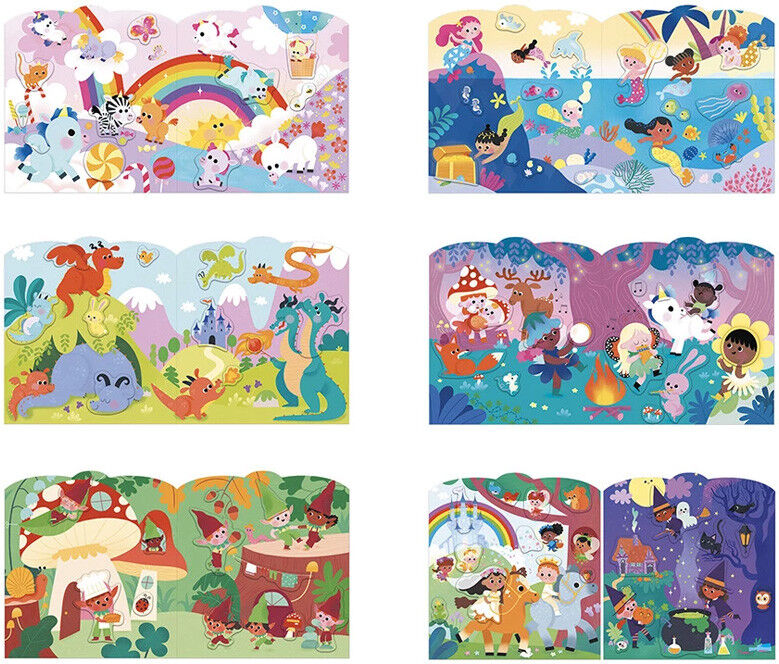 Cahier de 70 Stickers avec 7 décors Pays Magiques - Janod