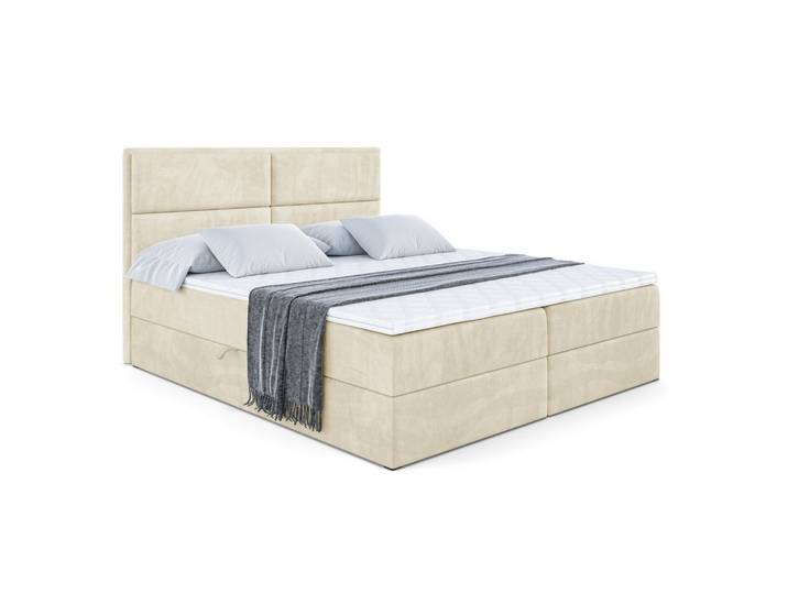 BOXBETT mit Matratze H3 und Lattenrost - AURA - 200x200 Beige