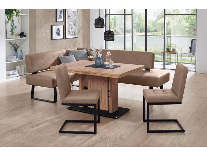 K+W Komfort & Wohnen Spider II 4 Stk. tlg. langer Schenkel wahweise in 2 Breiten, 2 Freischwinger, 1 Tisch