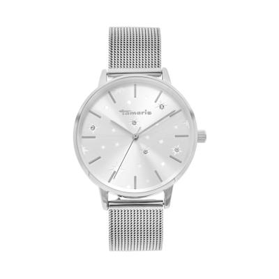 Quarzuhr TAMARIS, silber (silberfarben, silberfarben), Armbanduhren, Damen, silberfarben, Quarzuhr, Armbanduhr, Damenuhr, Edelstahlarmband, analog, Zirkonia (synth.)