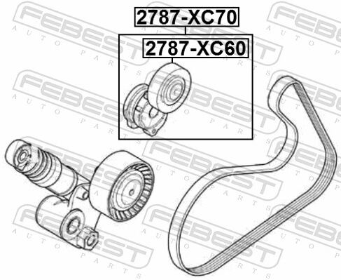 Febest Riemenspanner, Keilrippenriemen 2790-Xc70 Für Volvo