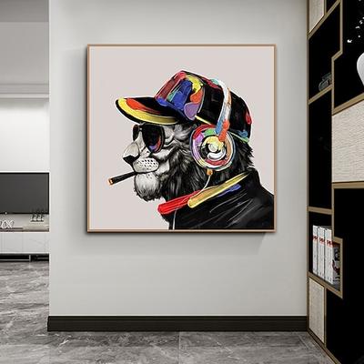 Mintura handgefertigte Gorilla-Tiere-Ölgemälde auf Leinwand, Wandkunst, Dekoration, modernes abstraktes Bild für die Inneneinrichtung, gerolltes, rahmenloses, ungedehntes Gemälde