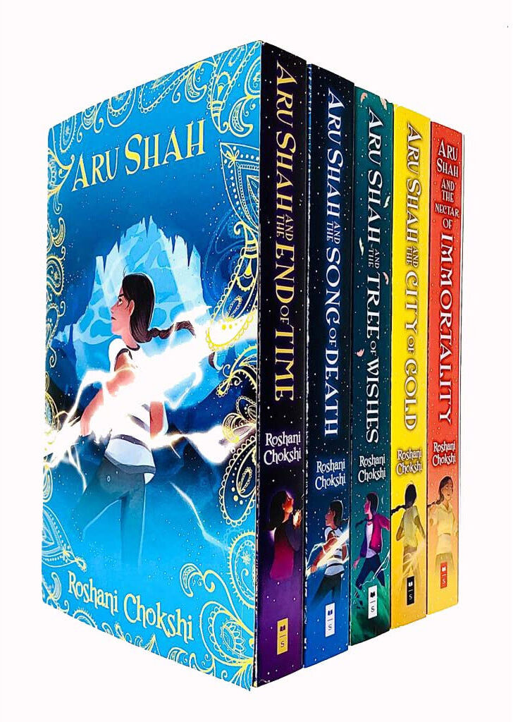 Scholastic Aru Shah Series Books 1–5 Set by Roshani Chokshi – Complete Pandava Quintet Mythology Adventure Collection