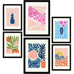 POSTER Set Mit 6 Minimalistischen Flower Power A3 & A4 Rahmenlos