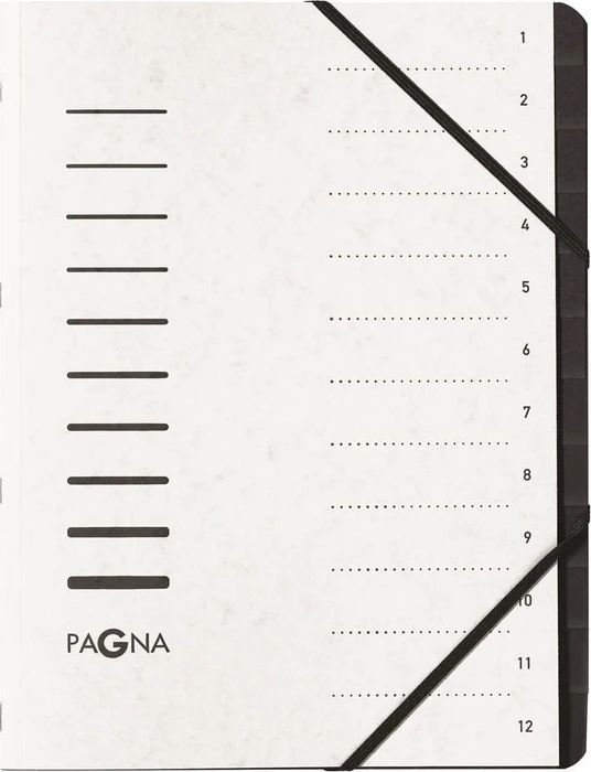PAGNA Ordnungsmappe "Sorting File", 12 Fächer, weiß