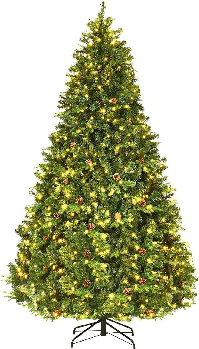 Northix Kunstkerstboom met LED-verlichting, 240 cm, groen