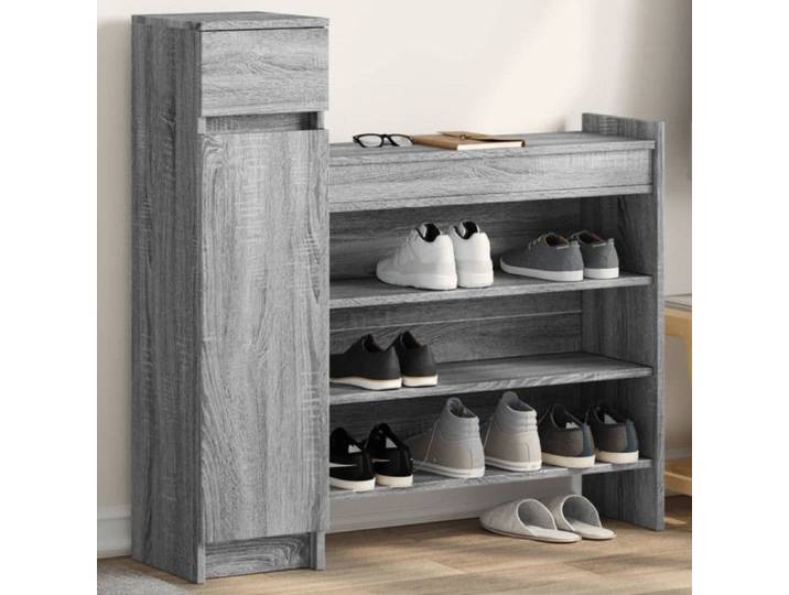Armoire à chaussures sonoma gris bois d ingénierie