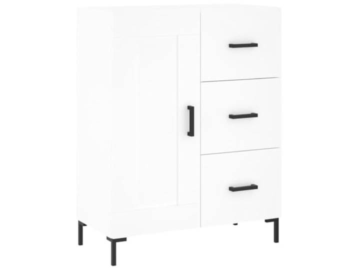 HGFDVCMR Sideboard Weiß 69,5x34x90 cm Holzwerkstoff Mehrzweckschrank Kompakter Beistellschrank in Weiß mit stabilem Metallgestell für Wohnzimmer, Flur und Schlafzimmer.