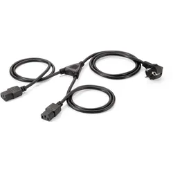 Equip Hochwertiges Strom-Y-Kabel, Schuko auf 2 x C13, 1.8m