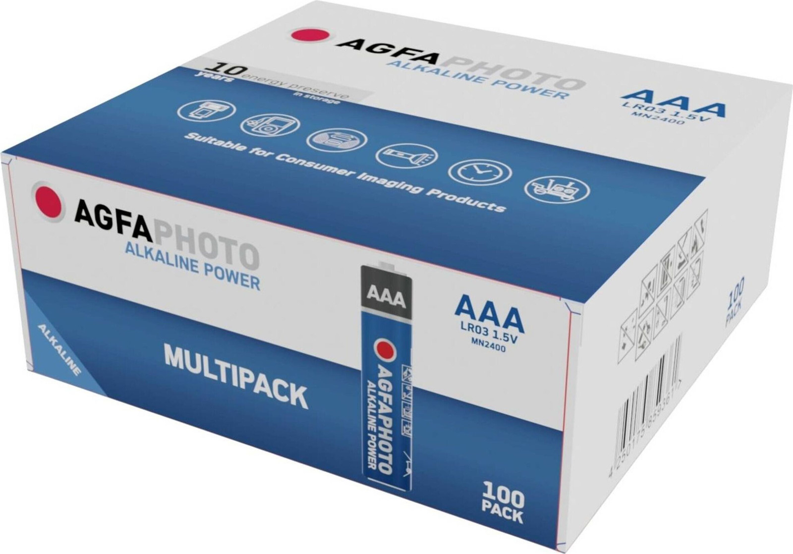 AgfaPhoto Alkaline batterijen Micro AAA LR03 1,5V, 100 stuks