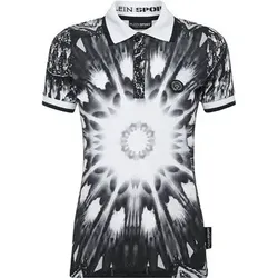 PLEIN SPORT Poloshirt OPTICAL FLOWER, Größe S in Schwarz 02