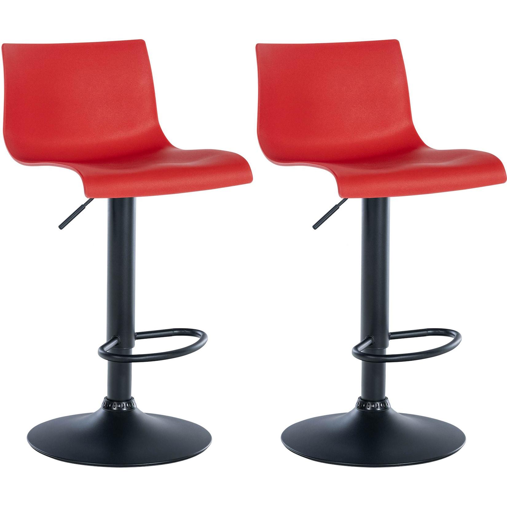 CLP 2er Set Barhocker Branford Kunststoff Farbe: rot, Material: Kunststoff