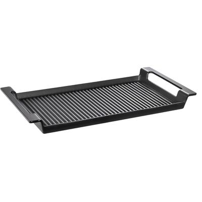 Grillplatte SCHULTE-UFER "Rustika", schwarz, B:24cm T:44cm, Gusseisen, Grillroste, Induktion