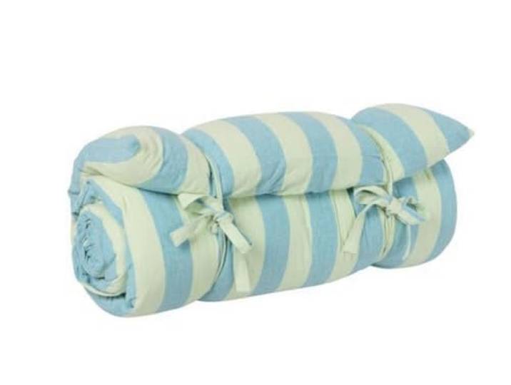Matratze Linus m/hellgrünen und blauen breiten Streifen B: 70 H: 8 L: 190