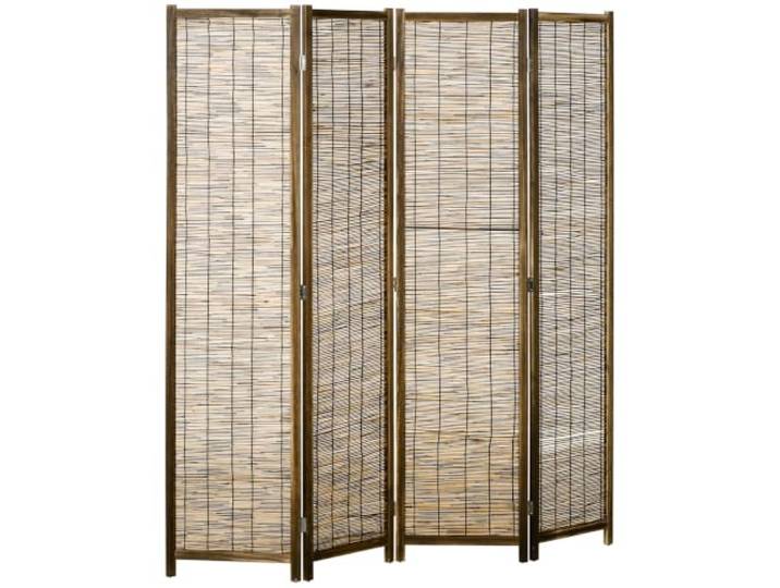 HOMCOM Paravent en Bois 4 Panneaux Pliable 160 x 170 cm Naturel Séparateur de Pièce\, Closion de Séparation