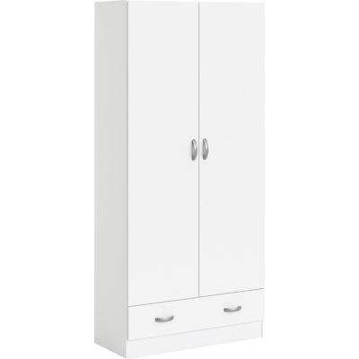 Kleiderschrank INOSIGN "Space Drehtürenschrank, Aufbewahrung Kasten Schrank Stauraum", weiß, B:79,4cm H:170,4cm T:35,7cm, Holzwerkstoff, Schränke, Kinderkleiderschrank Kleiderschrank Drehtürenschrank, 2 Türen, 3 Einlegeböden und 1 breite Schublade,...