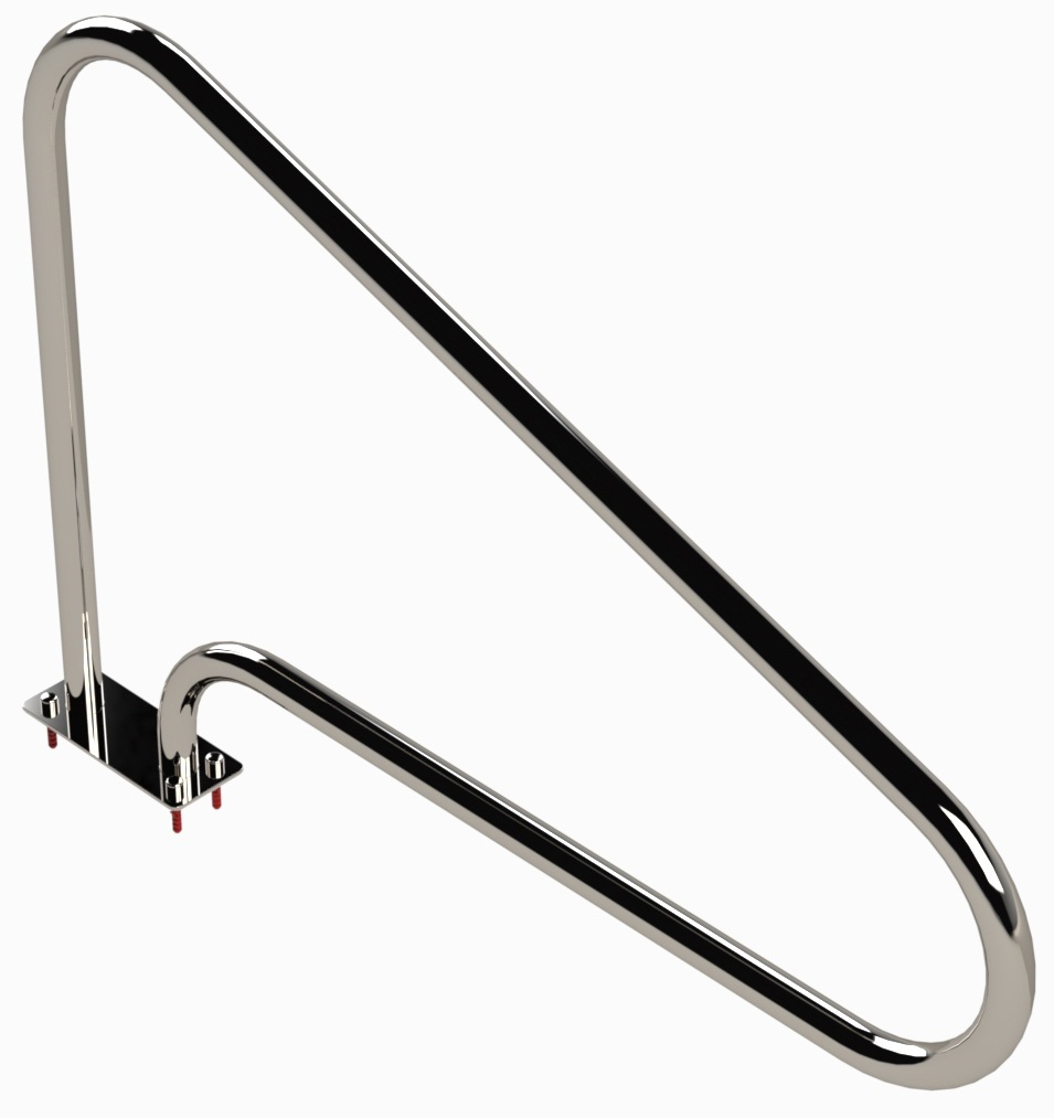 Eichenwald Ideal Edelstahl Eichenwald Modell 16.4 Griffbogen Typ L für Schwimmbäder gerade