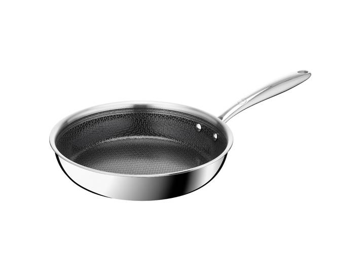 Bratpfanne TEFAL Master Mesh , silber (edelstahl), B:25,8cm H:8,9cm L:45cm Ø:24cm, Pfannen, Bratpfanne, HybridMesh-Technologie, mineralische Oberfläche, induktionsgeeignet