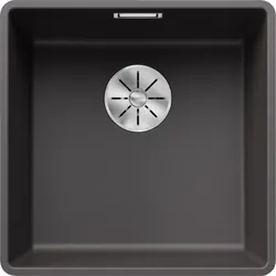 Blanco Subline 400-f Spüle 523495 42,7x42,7cm, PuraDur felsgrau, für Unterbau