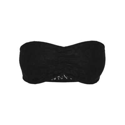 Sport-BH URBAN CLASSICS "Urban Classics Damen Ladies Laces Bandeau", Damen, Gr. S, Cup 0, schwarz, 91% Polyamid, 9% Elasthan, BHs Sport-BH