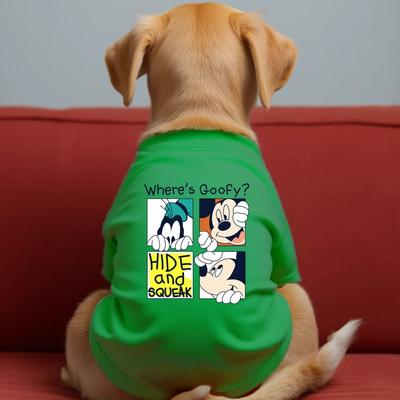Uplift Essentials Graphic Pet Tee Wheres Goofy Soft & Breathable Short Sleeved T Shirt green l