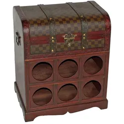 DELUKE Weinregal GEUC Kolonialstil Holz Dunkelbraun 48x41x30,5cm Weinständer Flaschenregal Weinbar Weinschrank
