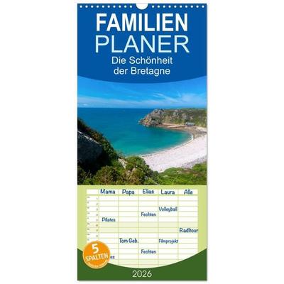 Familienplaner 2026 - Die Schönheit der Bretagne mit 5 Spalten (Wandkalender, 21 x 45 cm) CALVENDO