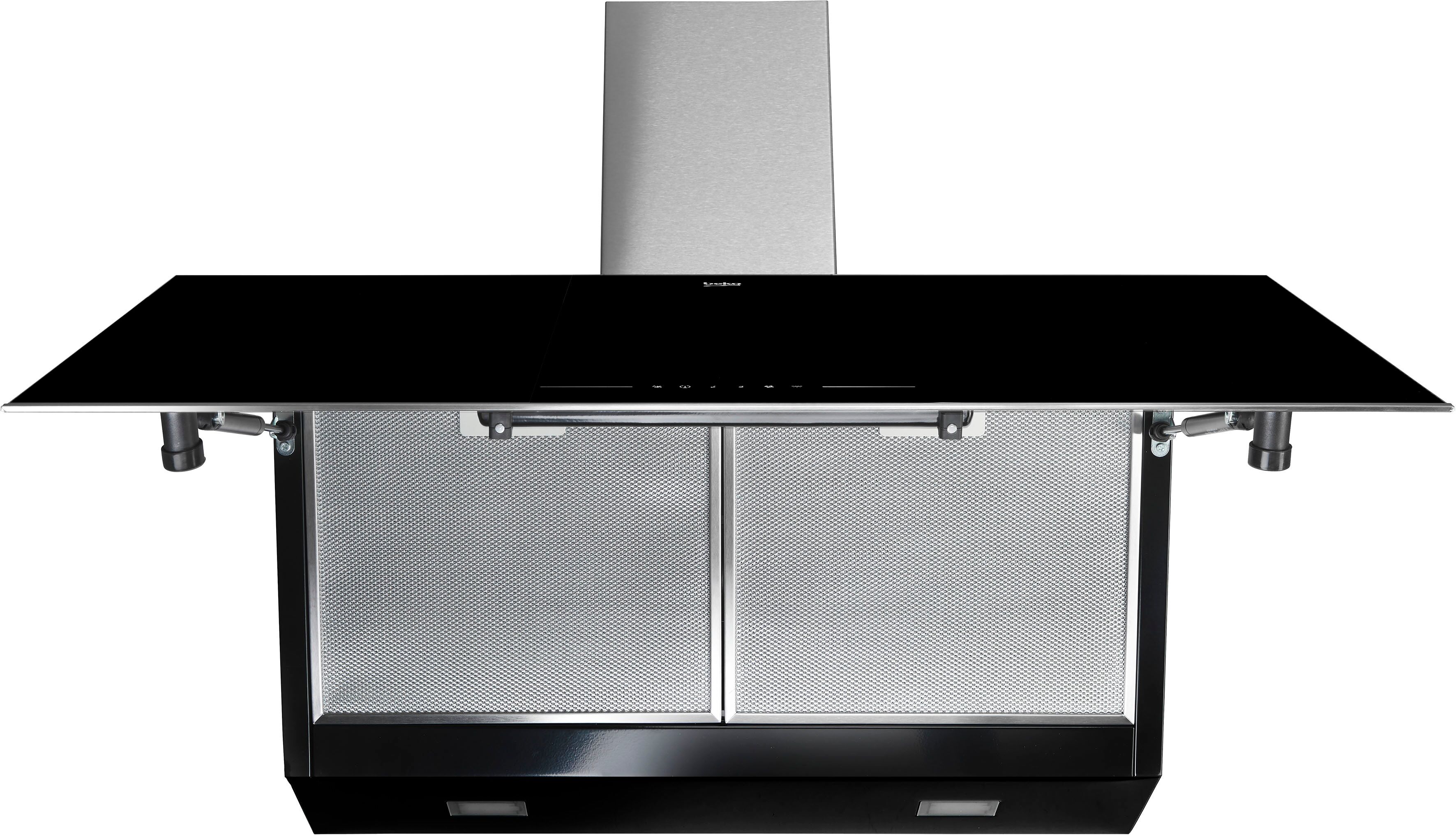 Beko Kopffreihaube, Energieeffizienz: A, silber (edelstahlfarben), B:89,5cm H:91cm T:41,9cm, Dunstabzugshauben, Luftreinigungsfunktion verbessert die Luftqualität in deiner Küche, Kopffreihaube