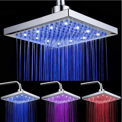 LED-Tricolor-Leuchtfarbe Top-Spray-Duschkopf mit Temperatur / 9-Zoll-Wasser-Booster-Top-Spray (ABS-Beschichtung)