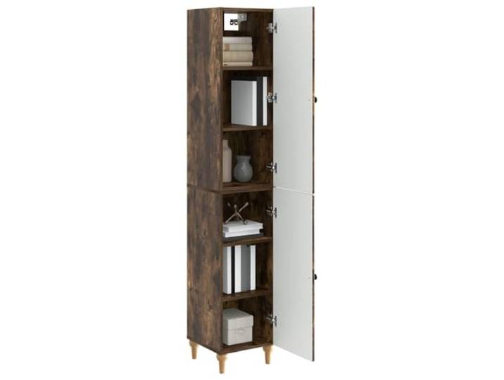 KTHLBRH 2-teiliges Schrank-Set Eiche Smoke Technisches Holz, modulares Design, für Innen- und Außenbereiche, Haus und Garten