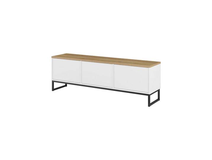 Mid.you Lowboard Alto, Weiß, Eiche, Metall, 156.8x50.9x36.5 cm, stehend, Wohnzimmer, Wohnwände, Lowboards, Lowboards stehend