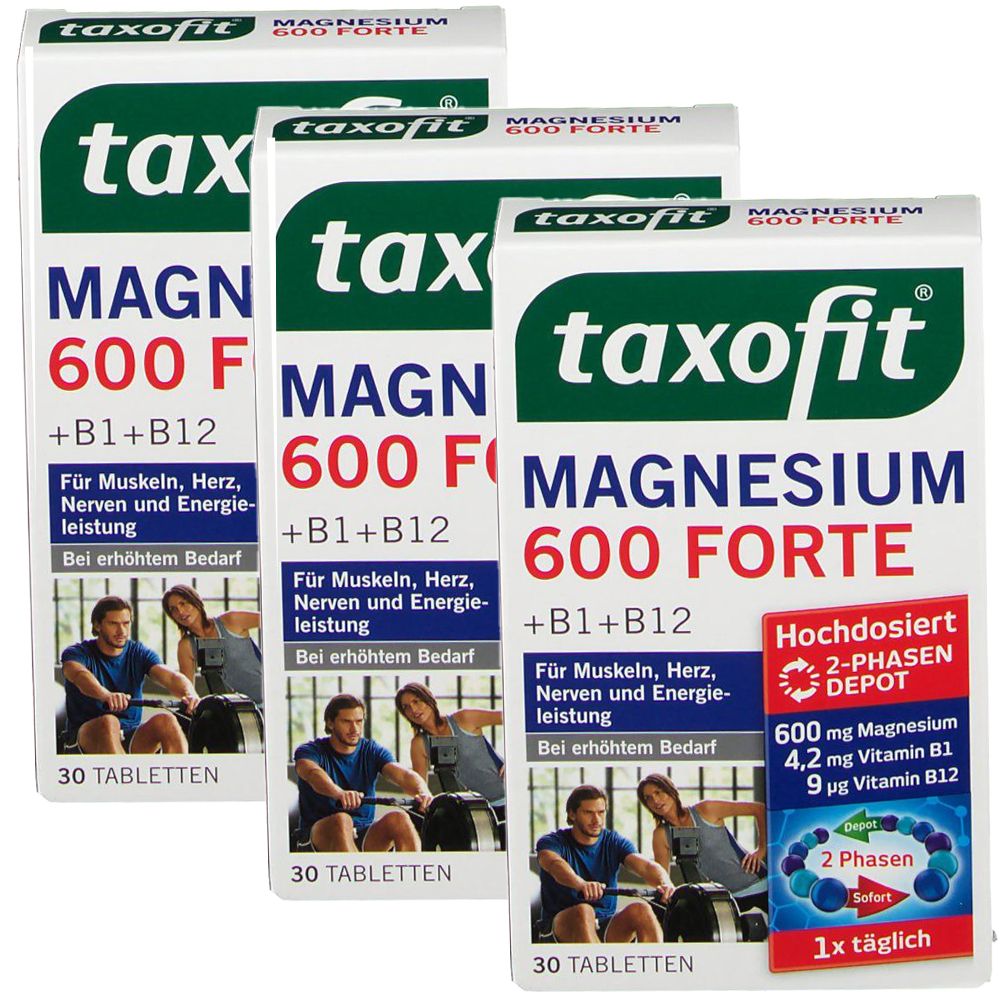 3x Taxofit Magnesium 600 Forte Depot Tabletten 3x30 St