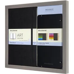 Moleskine Skizzenbuch L 165 g/m2 mit Buntstifte-Set 2 El.
