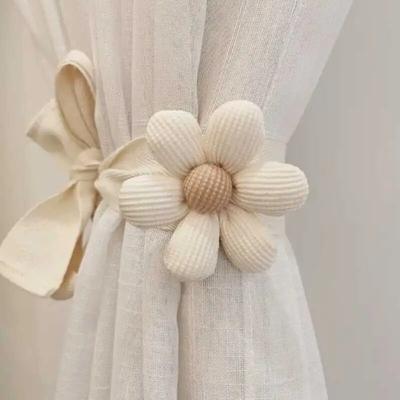 Perfect Picks Market Flower Curtain Tiebacks Decorative Rope For Kids Room And Car Curtains rice white