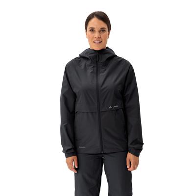 Regenjacke VAUDE "WOMEN'S LOAMER RAIN JACKET", Damen, Gr. 38, schwarz, Obermaterial: 100% Polyester, normal, Jacken Regenjacke, wind- und wasserdichte Ausführung, kompakt verstaubar, normale Länge