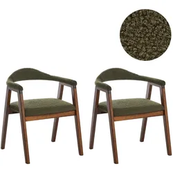 ESSZIMMERSTUHL 2er Set Holz Braun/Grün Oneco