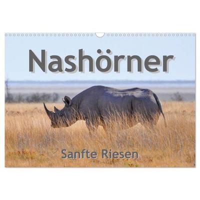 Nashörner - Sanfte Riesen (Wandkalender 2026 DIN A3 quer), CALVENDO Monatskalender