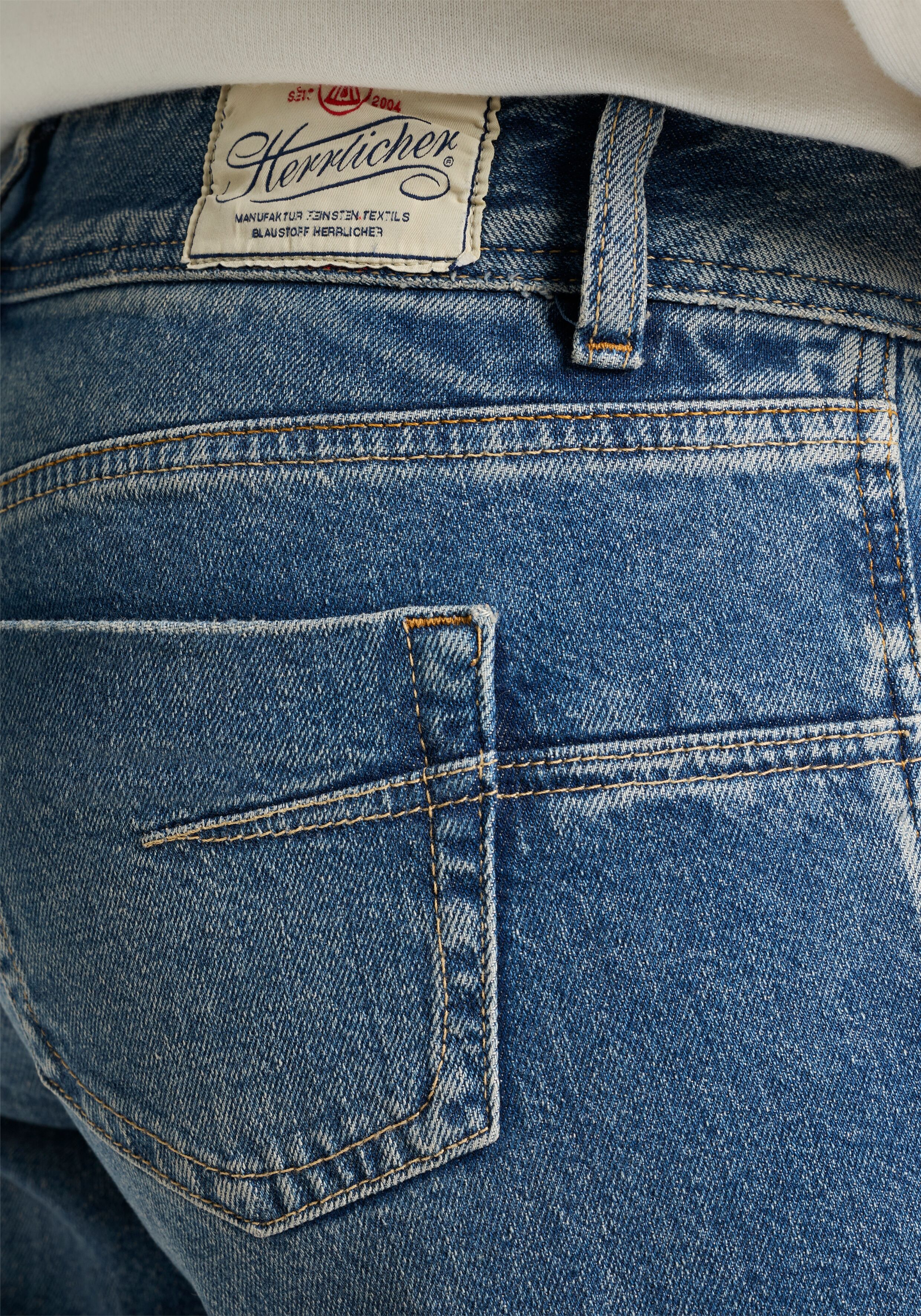 5-Pocket-Jeans HERRLICHER "Edna Kama Denim", Damen, Gr. 33, Länge 34, iconic, Denim/Jeans, Obermaterial: 99% Baumwolle, 1% Elasthan, ausgestellt lang, Jeans 5-Pocket-Jeans, Flared Fit, extra Weite