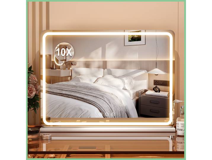 Coiffeuse LED Hollywood 80CM, grand miroir de maquillage, bande lumineuse