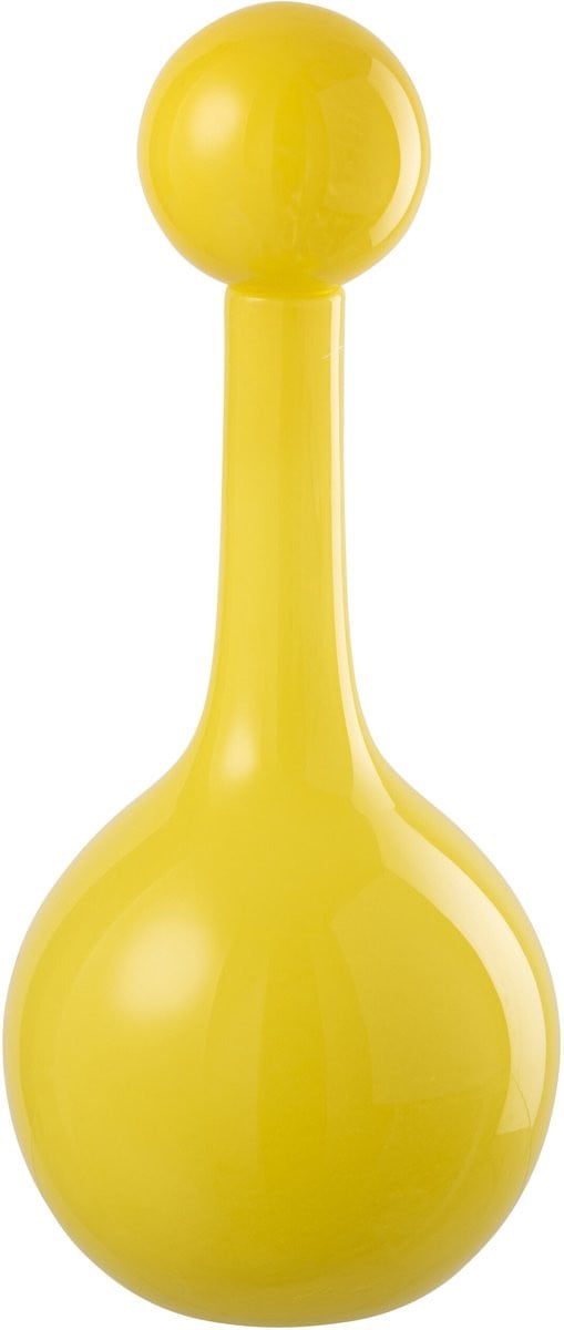 J-Line decoratie Fles Ubi geel glas small