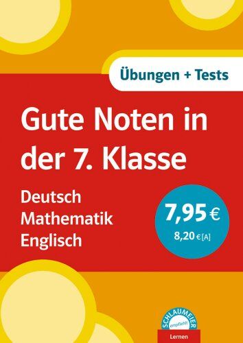 Beate Döring - Gute Noten in der 7. Klasse. Deutsch. Mathematik. Englisch: Übungen und Tests - Preis vom 11.10.2026 15:43:13 h