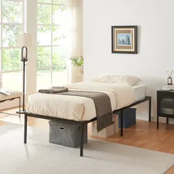 Metallbett Vårdö 90x200 cm Schwarz [en.casa]