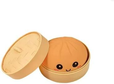 Uplift Essentials Simulation Dumpling Squishy With Mini Bamboo Steamer Box ochre