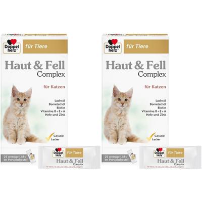 Doppelherz für Tiere Haut & Fell Complex Katzen Doppelpack 2x25 St Paste