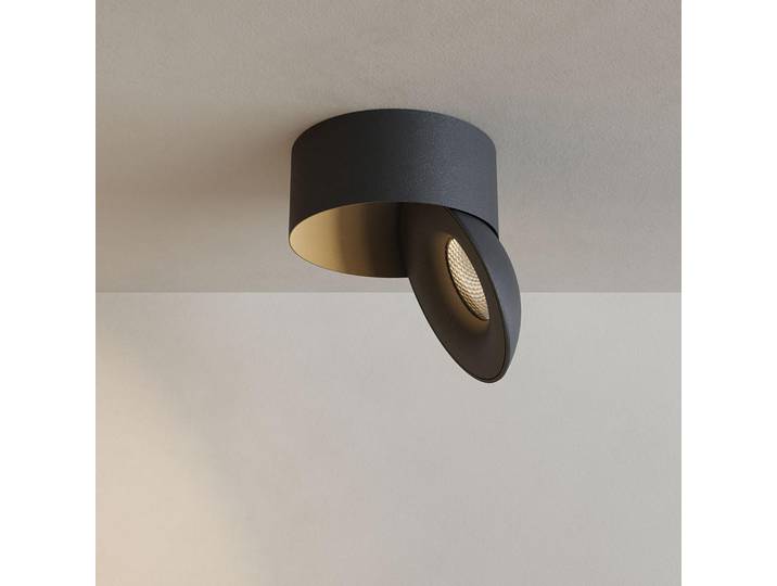 s.luce Led-Aufbauleuchte Santa Neo Schwarz Warmweiß, Metall, Rund, LED integrated, 10.8x5x10.8 cm, Lampen & Leuchten, Innenbeleuchtung, Deckenleuchten, Deckenleuchten