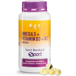 Sanct Bernhard Sport Omega 3 + Vitamin D3 + K2-Kapseln 120 Kapseln - 165 g