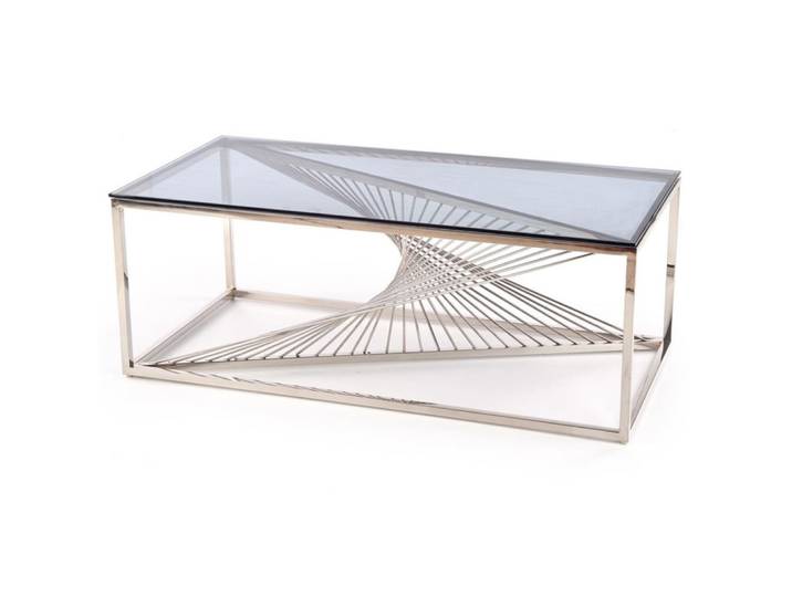 Table basse design avec plateau en verre fumé 120x60cm