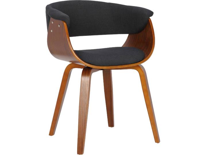 CLP Esszimmerstuhl 150 kg belastbar Holzgestell, modernes Design, gepolsterte Stühle schwarz Gestell Farbe walnuss