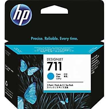 HP Inc. HP Original 711 Druckerpatrone - cyan 3er Pack (CZ134A)
