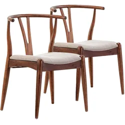 STUHL 2er-Set Rustic Nussbaum Farbe